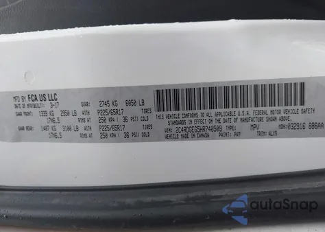 2017 Dodge Grand Caravan Gt from USA, damaged, VIN 2C4RDGEG5HR740509